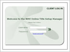 NMV Online Title Manager login page