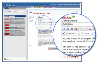 Editing a blog page within the Semkhor Online Manager.